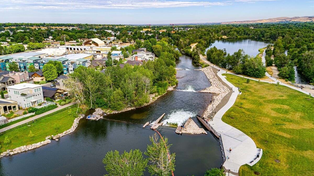 Aerial Photograph of Phase 2 at Boise Whitewater Park
