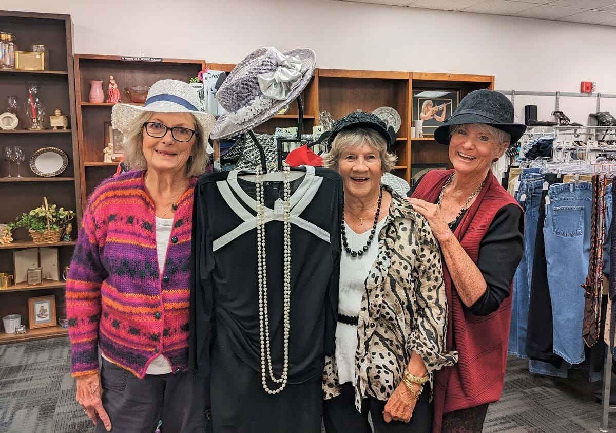 Three women in the thrift store