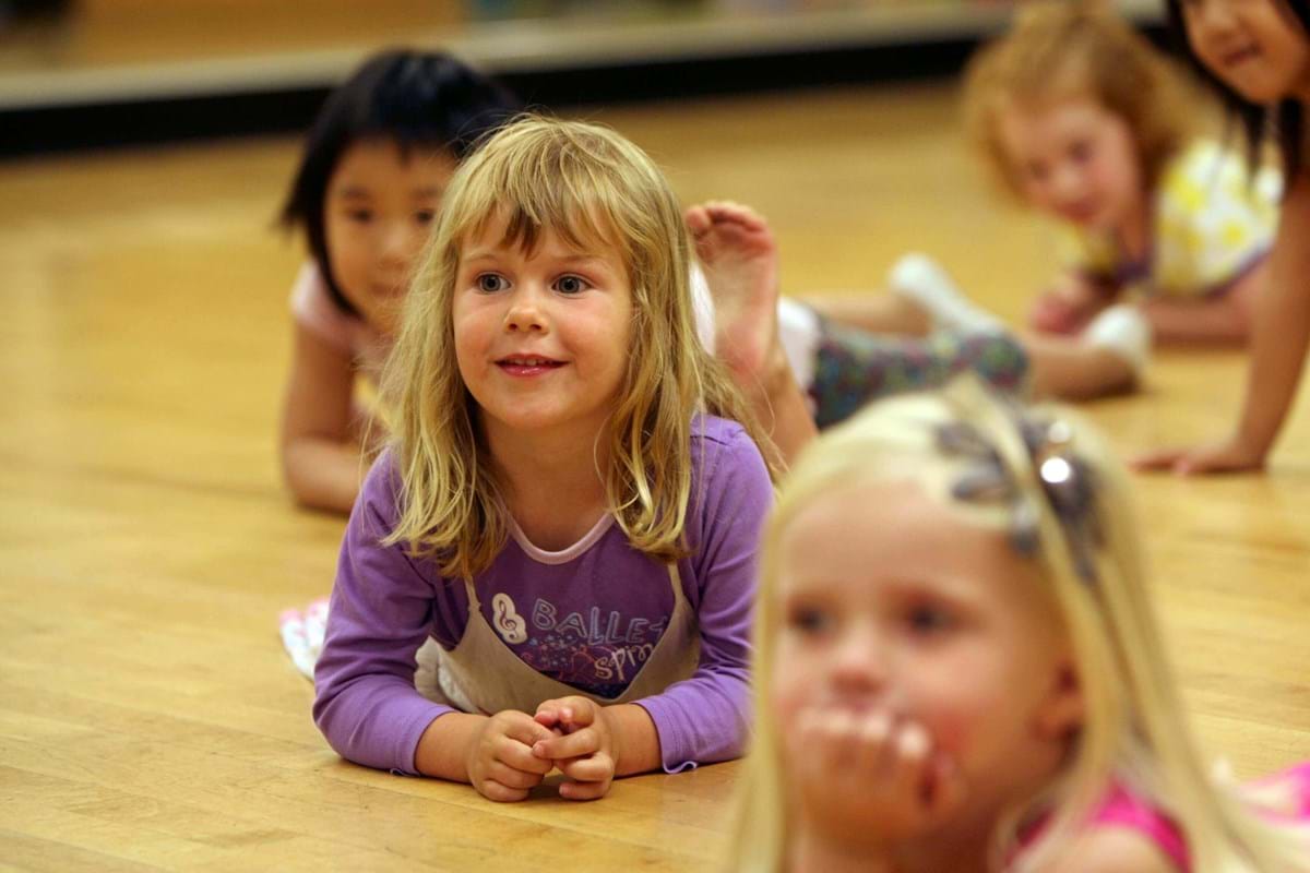 young girls in a dance class